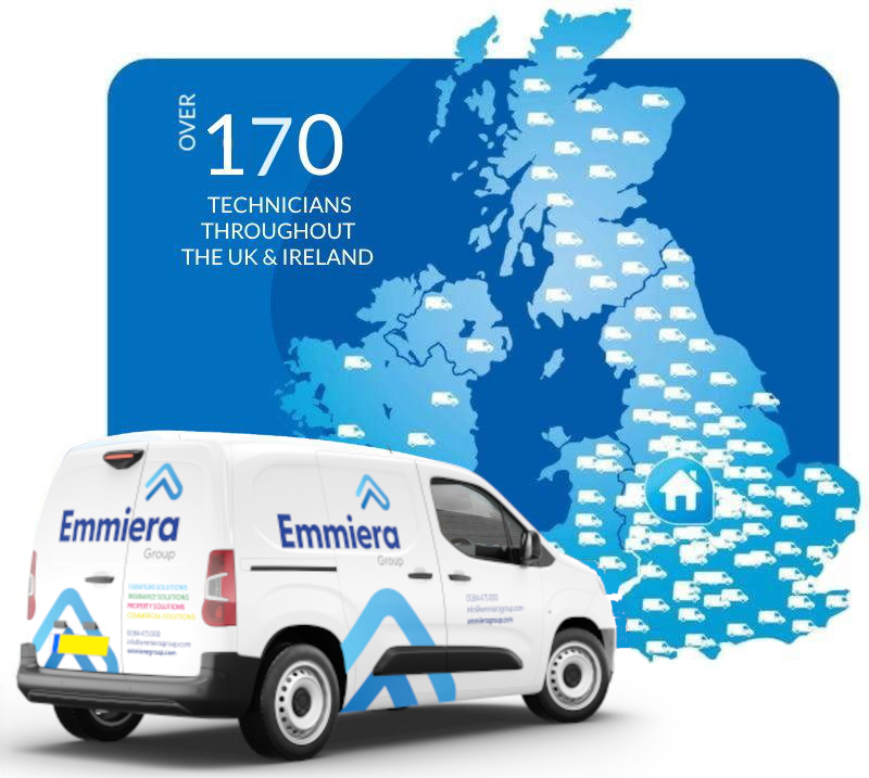 Over 130 technicians throughout the UK and Ireland