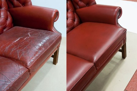Re-covering of a leather suite